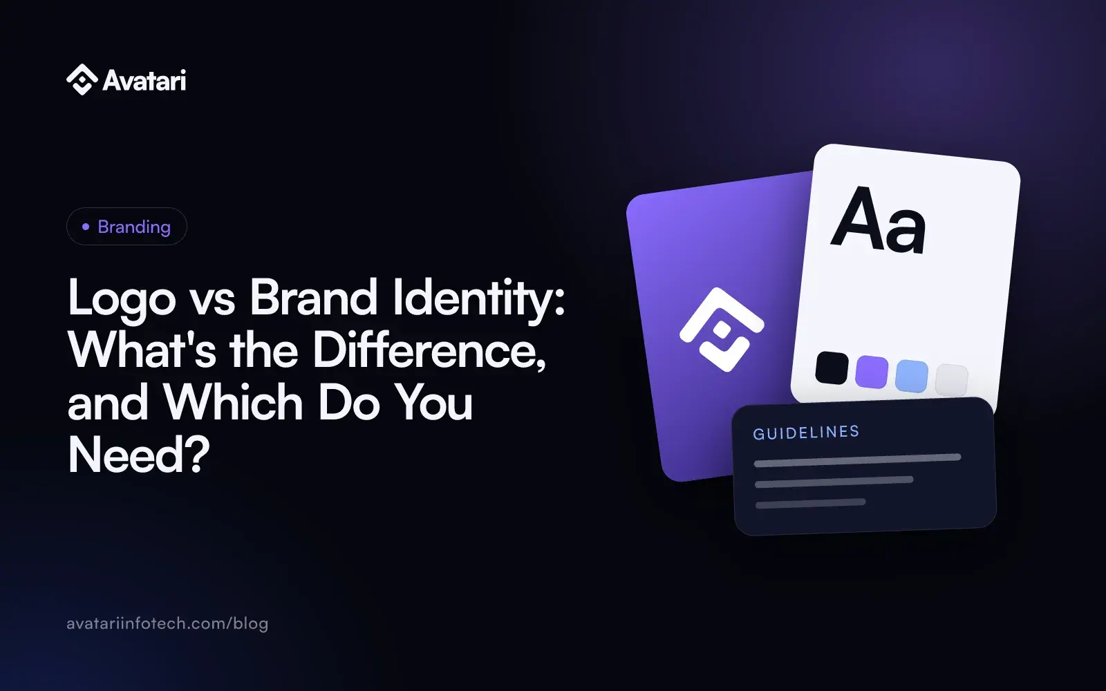 Logo vs Brand Identity: What's the Difference, and Which Do You Need? - Branding article cover from Avatari