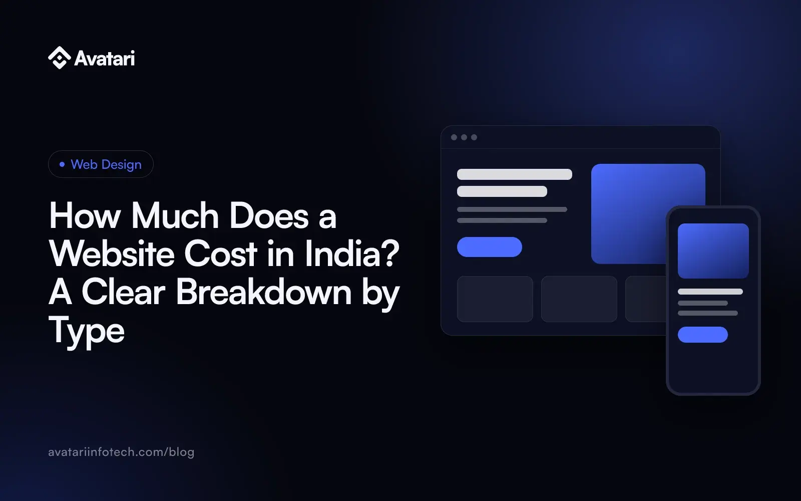 How Much Does a Website Cost in India? A Clear Breakdown by Type - Web Design article cover from Avatari