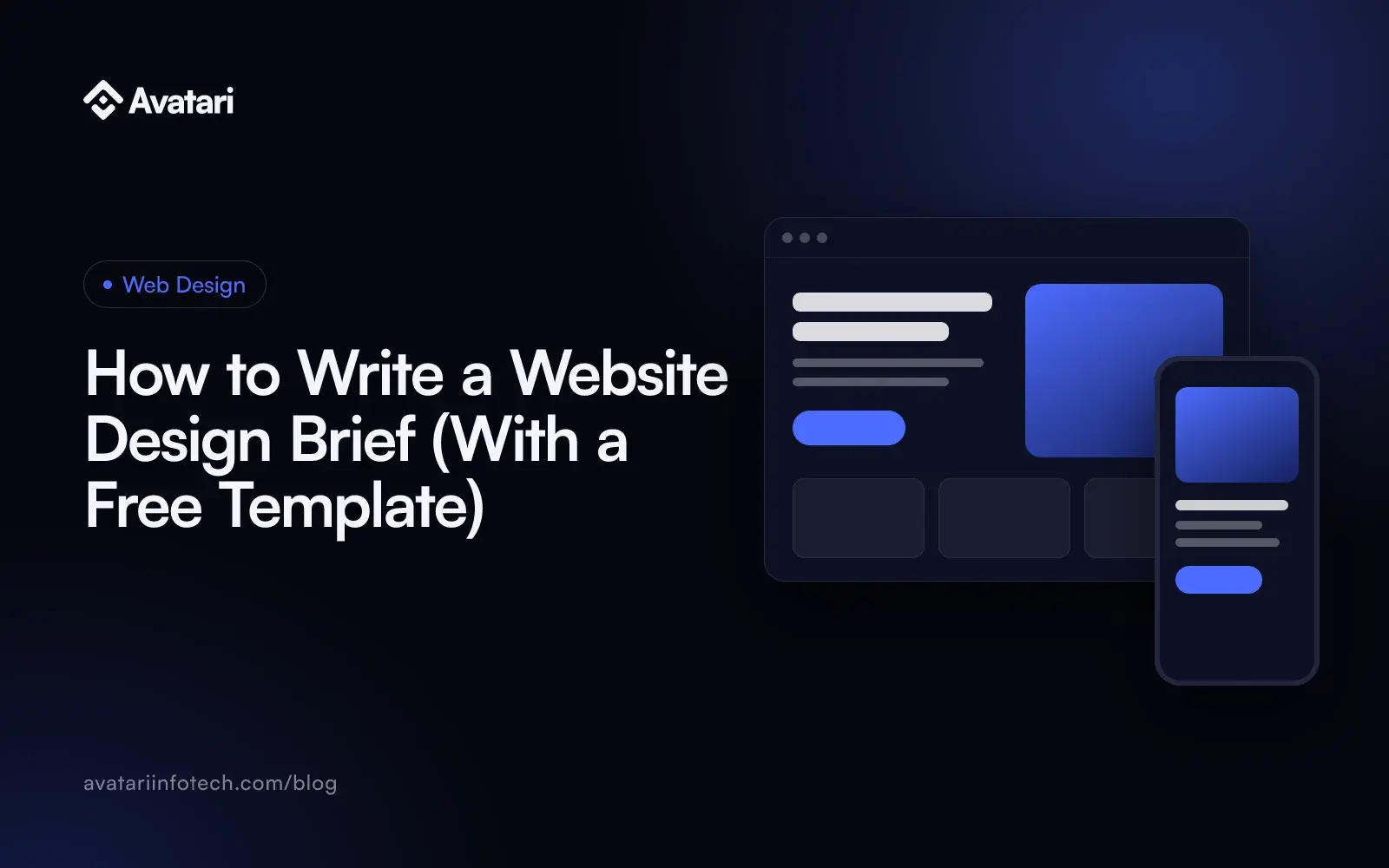 How to Write a Website Design Brief (With a Free Template) - Web Design article cover from Avatari