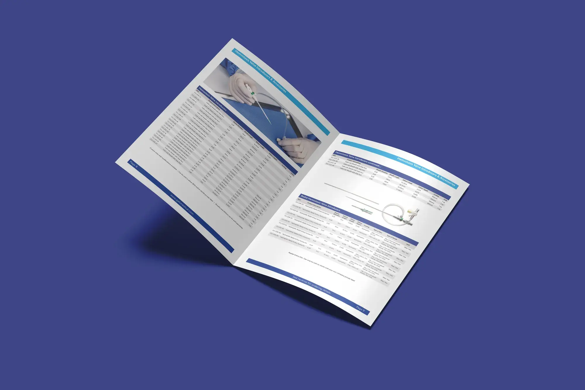 VascuTech catalogue product table spread
